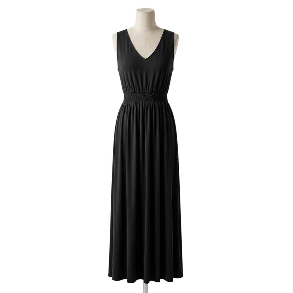 Old Navy Black Empire Waist Maxi Dress 2X Plus Size Sleeveless V-Neck